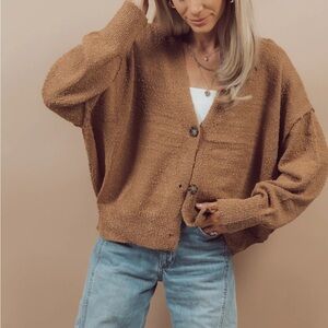 Brown Cozy Cardigan Sweater